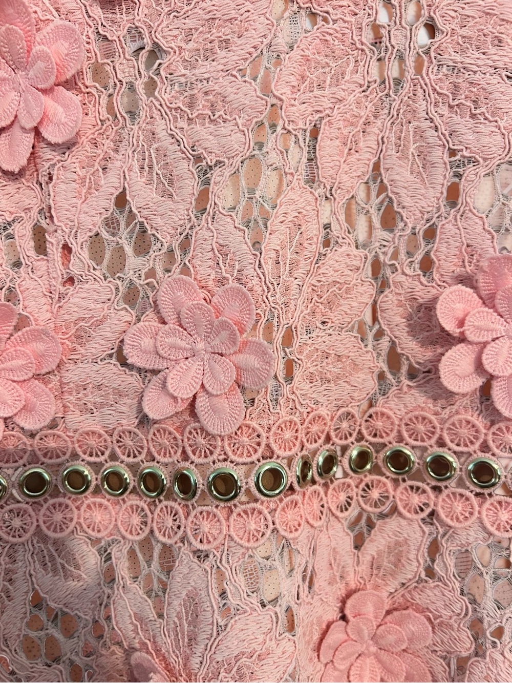 Michael Kors Coral Lace Floral Appliqué Sundress - Picture 5 of 9